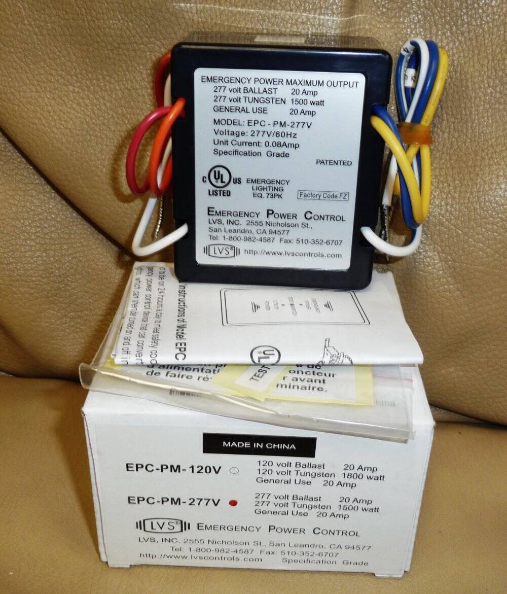LVS Controls EPC-PM-277V Emergency Lighting Power Control Crestron GLA-EPC-P-277