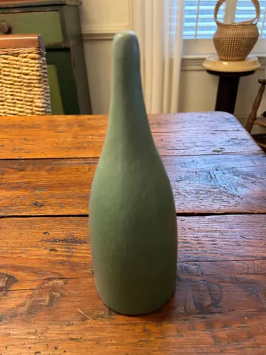 American Art Pottery Zanesville Funeral/Cemetary Vase Matte Green