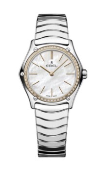 Brand New Ebel 29mm Stainless Steel 18k Rose Gold Ladies Sport Classic 1216453A