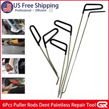6x Puller Rods Dent Paintless Repair Tools Car Removal Body Push kits Automotive