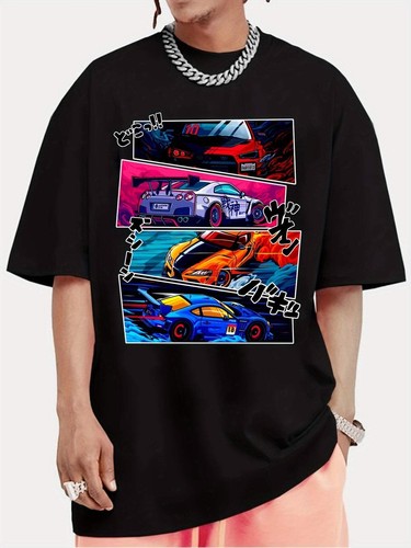 Camiseta para hombre estilo callejero manga corta cuello redondo con verano deportes al aire libre C - Imagen 3 de 44