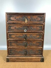 11.4" Antique Old China huanghuali wood Hand Carved flower bird Five Dou Chests 11.4" Antique Old China huanghuali wood Hand Carved flower bird Five Dou Chests - Image 1
