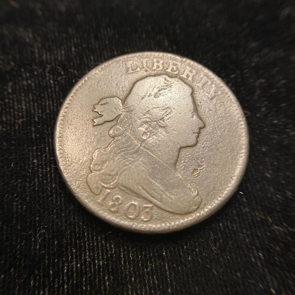 1803 Draped Bust Large Cent CHOICE VF Very Fine Sheldon Variety Rare - Image 2 of 4