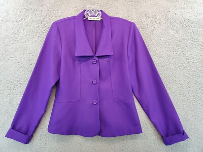 Vintage David Benjamin Buttoned Jacket Size 17W X 22.5 L Purple