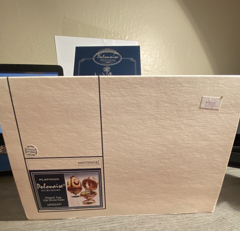 Platinum Polonaise Mostowski Komozja Hand Blown Hinged Egg Christmas