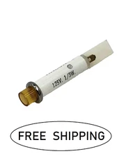 (1x) 125VAC/DC - 5/16" Round - Amber Neon Panel Mount Indicator - 1/8" Tab Term