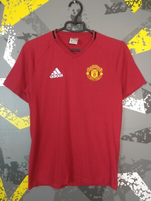 Manchester United Training Jersey Football Shirt Red Adidas Mens Size S ig93