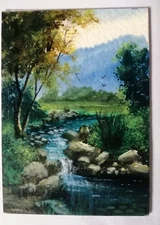 ACEO Original Painting landsca card Hand painting