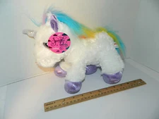 NWT Aurora World Sparkle tales Plush Toy Animal Rainbow Unicorn 12" Big eyes