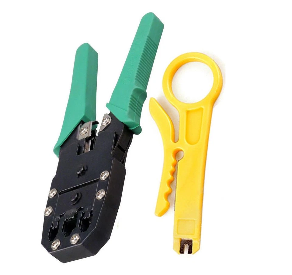 RJ45 Cat5e Cat6 Network LAN Ethernet Cable Crimping Crimper Tool +20 Connectors - Image 2 of 3