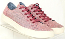 Tom's Lenox Red White Metalic Silver Multi Lo Sneaker shoes Women's US 8.5