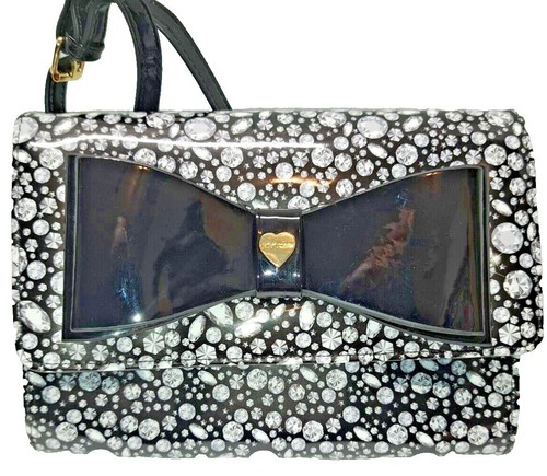 Betsy Johnson Pink Embossed Flowers and Bow Backpack Silver  display picture 1