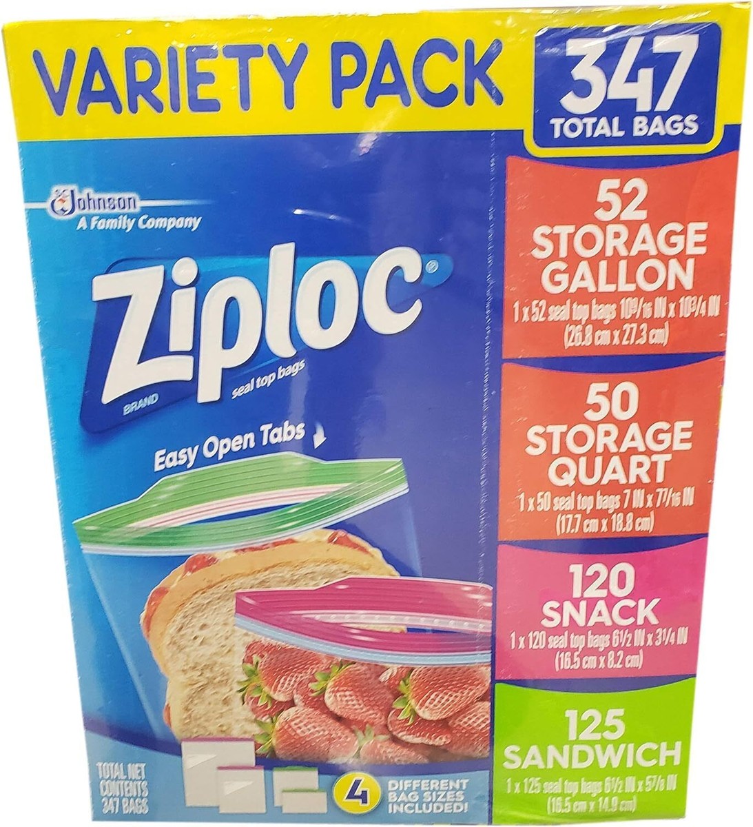 4箱set_Supreme_ジップロック_Ziploc Bags Ziploc Gallon, Quart, Sandwich, and Snack Storage Bags - Variety