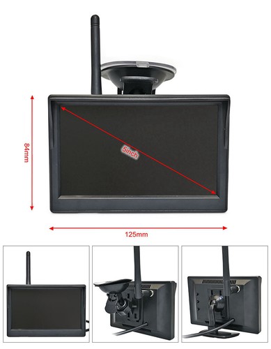 5" Wireless Car Monitor and IR Rear View Reverse Camera Kit for Caravan Truck RV - Picture 17 of 24