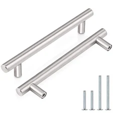 20-Pack 5-in Brushed Nickel T-Bar Pulls Stainless Steel Kitchen Cabinet Knobs