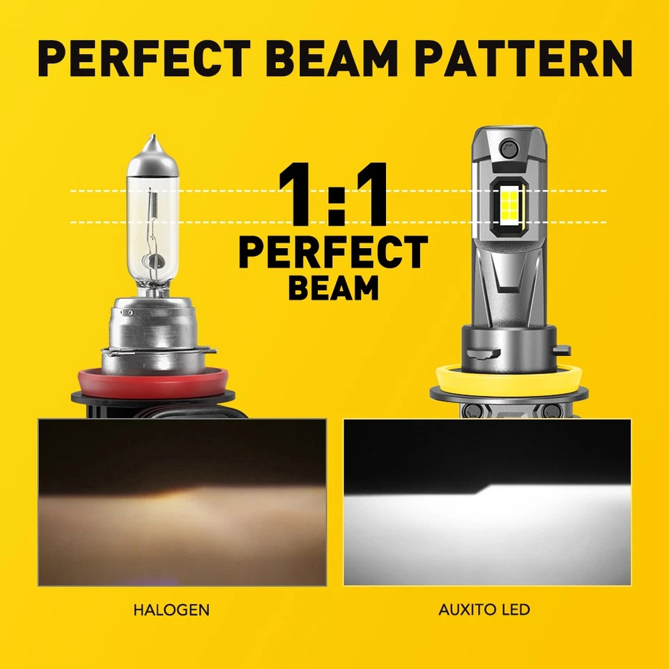 AUXITO Combo 9005 + 9006 H11 LED Headlight Kit Bulb High Low Beam White CANBUS H - Image 2 of 4