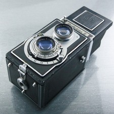 WELTA REFLEKTA II, MERITAR 3.5 / 75 red V, LUDWIG Dresden 3,5/7,5