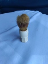 "Sterilized Set in Rubber Made in USA" Cream Handle Shaving Brush
