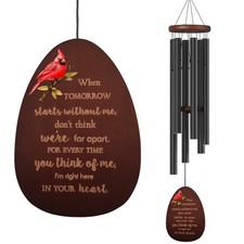 Memorial Wind Chimes for Outside, Sympathy Cardinal Wind Chimes for Loss of L...