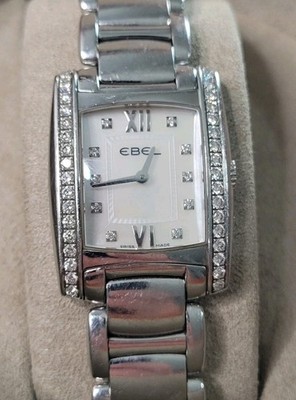 Ebel Brasilia 24x30mm Diamond Bezel E9976M2S Swiss 6 Jewels Quartz