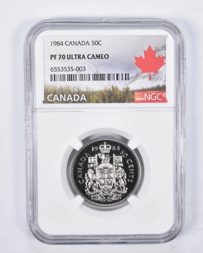 1984 PF70 Canadian 50C Half Dollar NGC Canada Lbl *6371