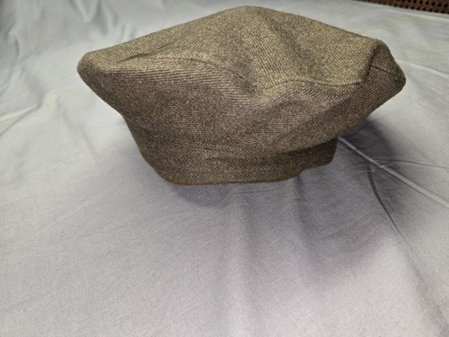 Vintage Buffalo Cap Hat Balmoral Fitted Mens 6 7/8 Khaki Wool Military 60s - Picture 4 of 4