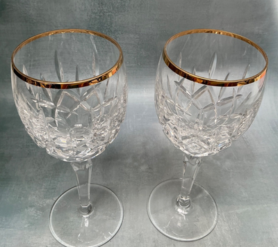 Gorham Crystal Lady Anne Gold Wine/Water Glasses | eBay