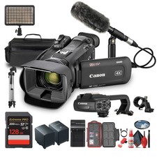 Canon XA60 PAL Professional UHD 4K Camcorder 128GB SD Card Microphone More