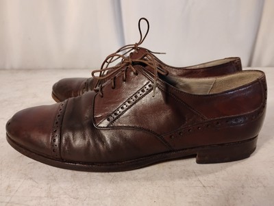 Bally Lace Up Cap Toe Brogued Brown Leather Oxford Shoes Men's 7 D Italy