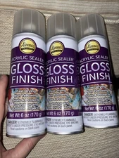 3 cans of Aleene's 26412 Spray Gloss Finish 6 Oz Acrylic Sealer Original version