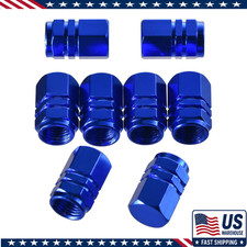 8 Pcs Blue Hexagon Aluminum Tire Valve Stem Caps Dustproof Corrosion Resistant 8 Pcs Blue Hexagon Aluminum Tire Valve Stem Caps Dustproof Corrosion Resistant