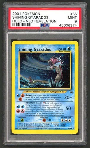 Pokemon Cards - PSA 9 Shining Gyarados 65/64 - Neo Revelation Holo - MINT - PSA9
