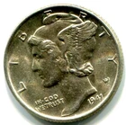 1941 Silver Mercury Dime !!  Mint State !!