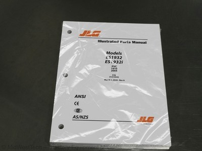 JLG ES1932, ES1932i Scissor Lift Parts Manual Exploded View Catalog Diagram Book