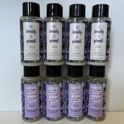 (8) Love Beauty & Planet ARGAN OIL & LAVENDER Shampoo &Conditioner Smooth,serene