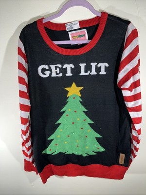 Tipsy Elves Sweater Get Lit Christmas Holiday Party( Does Not Light Up) New -Lg