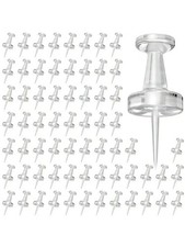 100PCS Standard Thumb Tacks Large Clear Push Pins for Board Steel Point Pins US