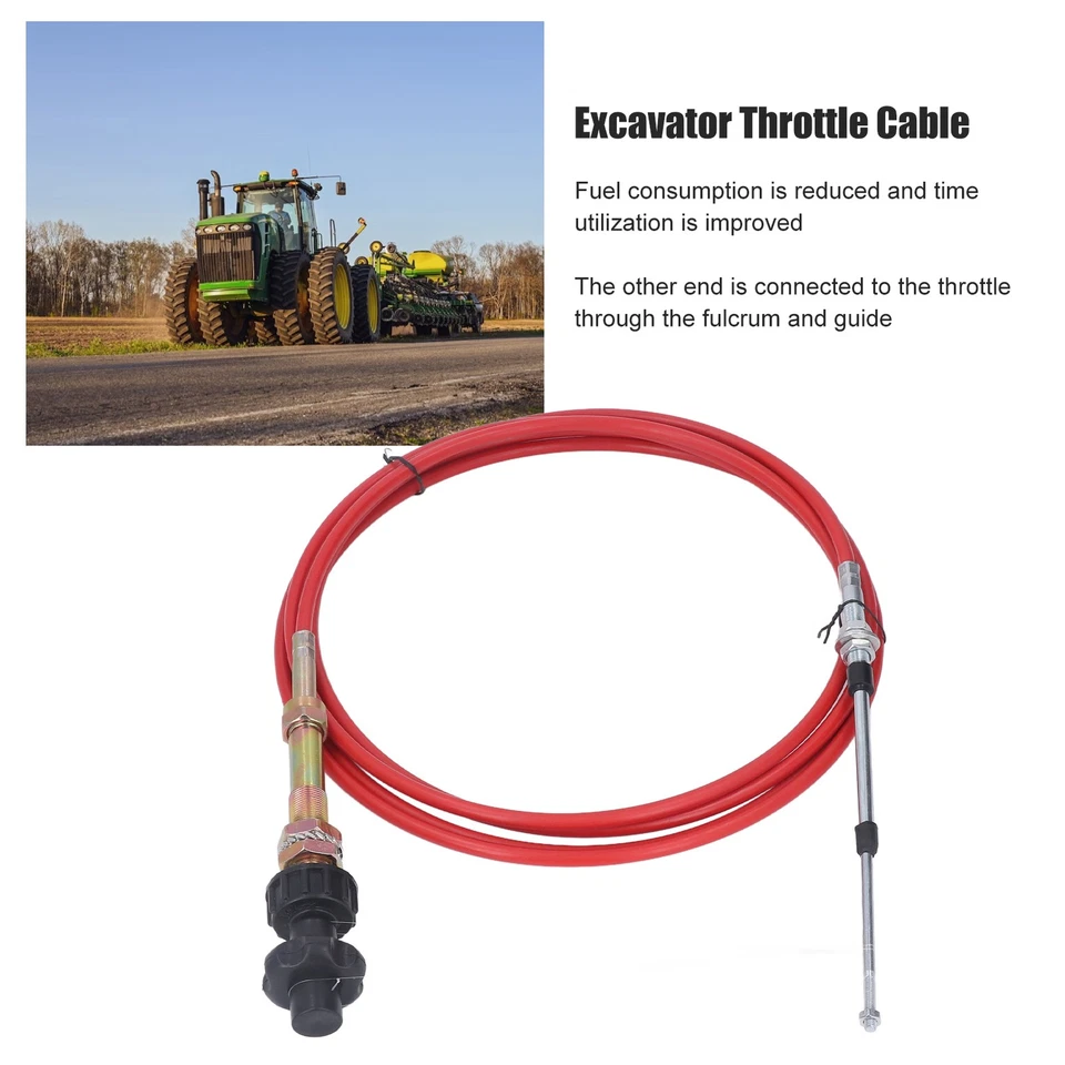 Manual Throttle Motor Control Cable PU Sheath Stainless Steel Low Fuel - Bild 2 von 4