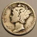 1919 D Mercury Dime 90% Silver G - VG   "Actual Coin Pictured - Not Cleaned"