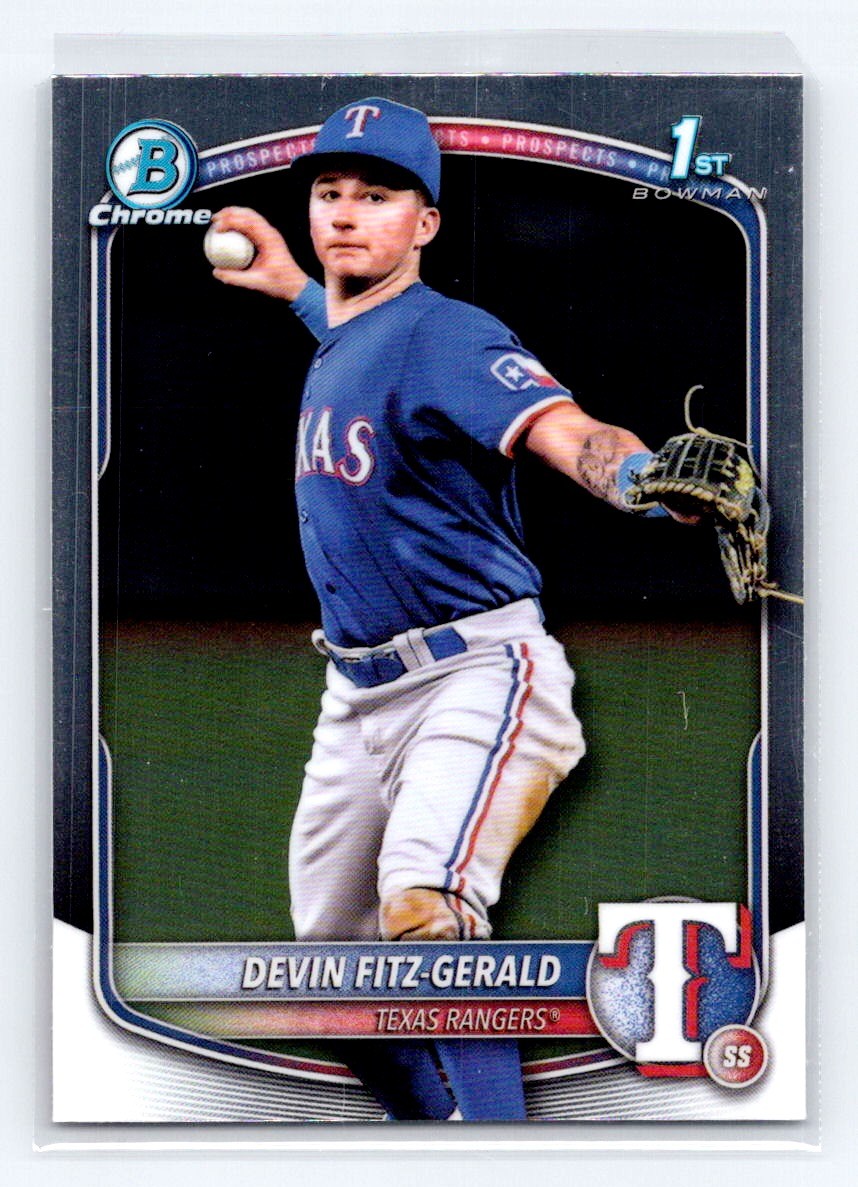 2025 Bowman Chrome 1st #BCP-158 Devin Fitz-Gerald Texas Rangers