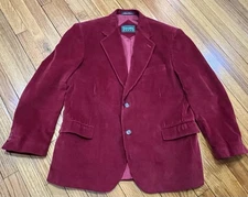 Scandia Woods Vintage Burgundy Corduroy Sport Coat Jacket Men's 44