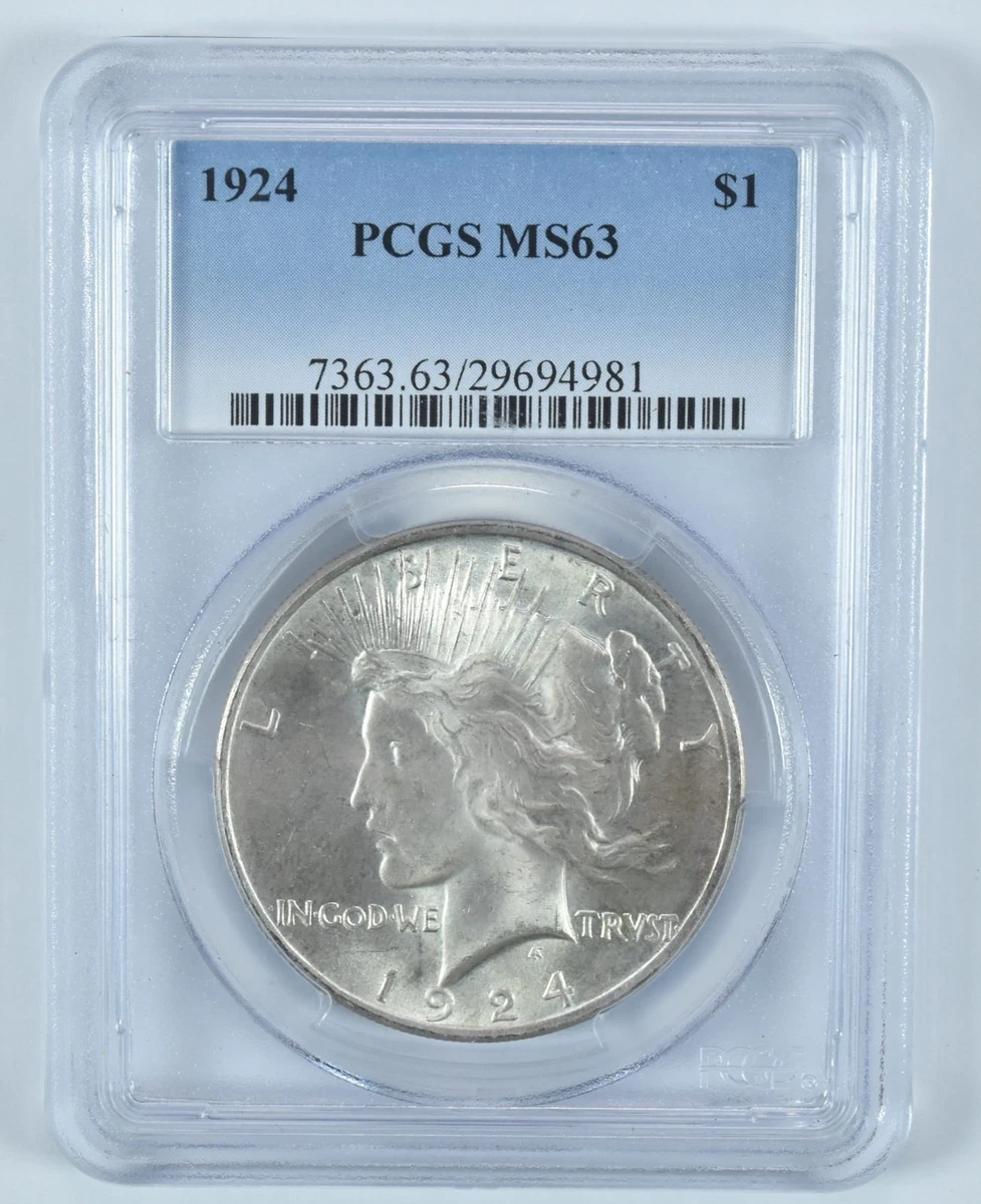 1924 ピースダラー PCGS MS63 銀貨 MS 63 Graded 1924 Year Peace Dollars (1921-1935) for sale | eBay