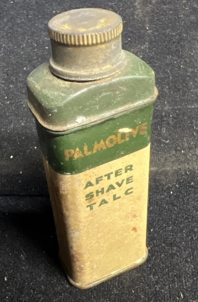 DE COLECCIÓN 1950 PALMOLIVE después del afeitado talco PUBLICIDAD LATA verde lata médica Foto 2 de 4