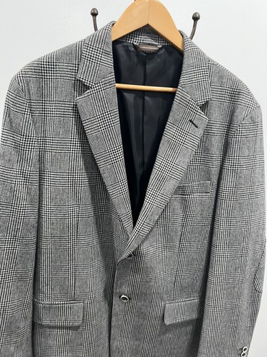 Tasso Elba Mens Two Button Plaid Blazer Wool Polyester Blend Sport Coat Large 42 - Picture 2 of 13