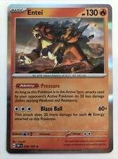Pokémon TCG Obsidian Flames Entei Holofoil 030/197 NM Rare