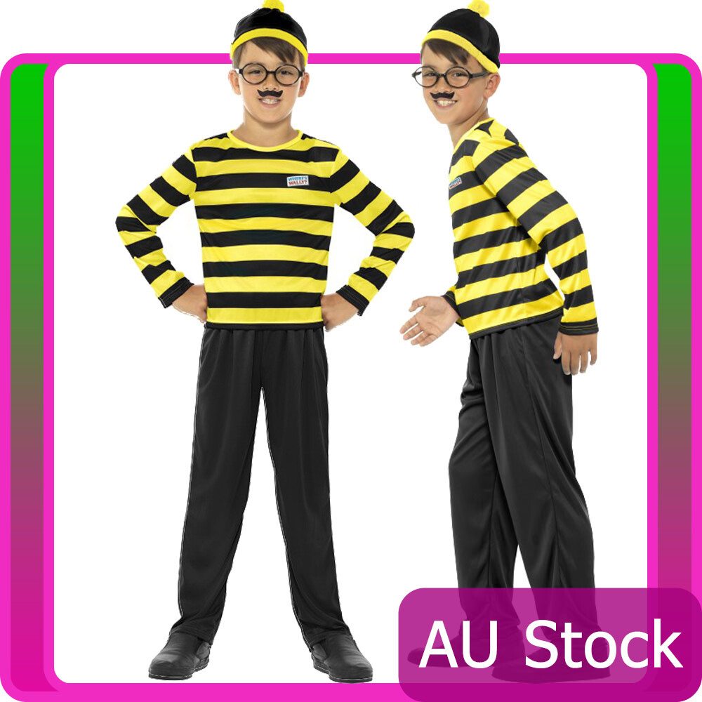 Wheres Wally Odlaw Costume Kids Black Wheres Wally Odlaw Costume Kids Black