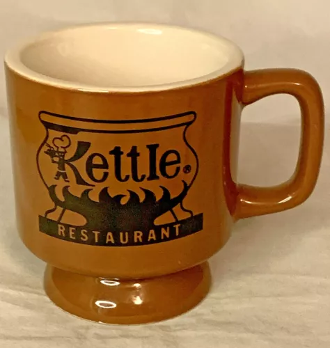 Vintage Kettle Restaurant Ware Footed Coffee Mug 3 3/8” tall x 3” Ultima brand