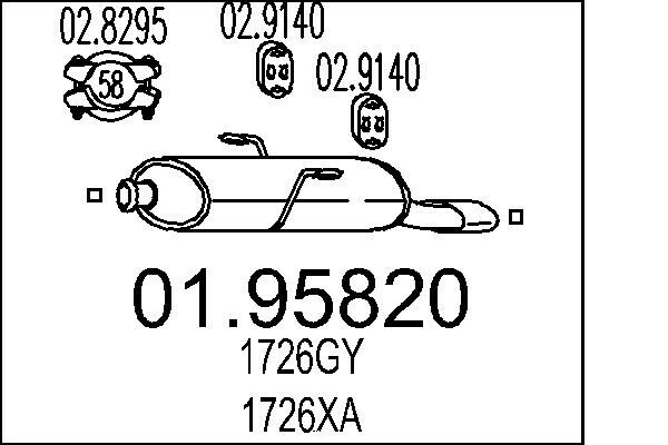 MTS EndschalldäMpfer (01.95820) FüR Peugeot 206+ 206 Van | Auspufftopf-image