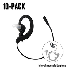 10x G-Shape Hook Earpiece Quick Release Male Adapter for Two Way Radio Headsets