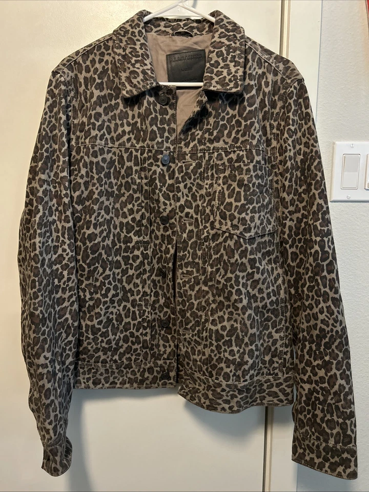 ALL SAINTS Overshirt Mens Small Brown Wool Blend Laurier Leopard Shirt Jacket